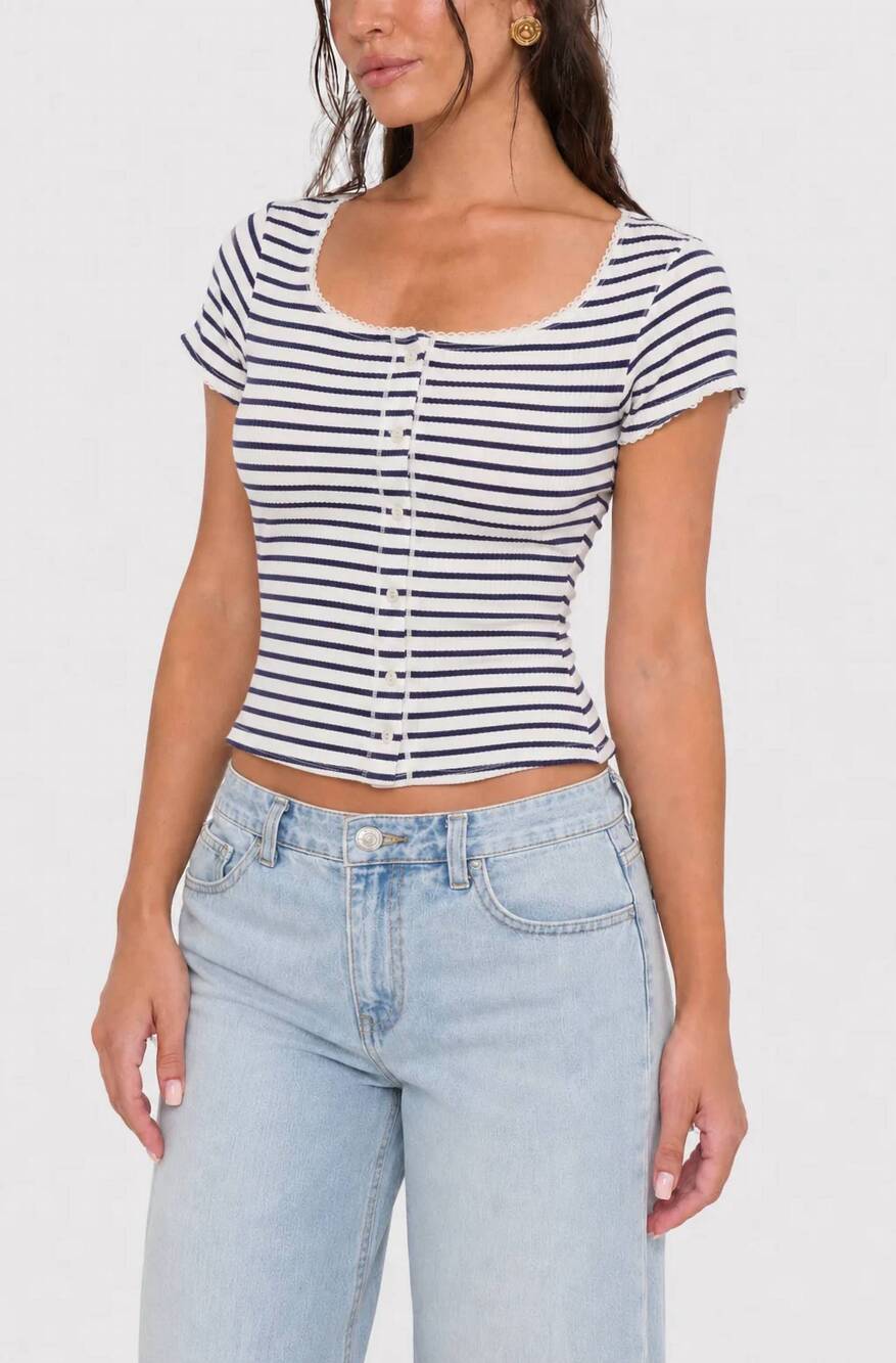 NEW FREE PEOPLE most wanted top in navy blue